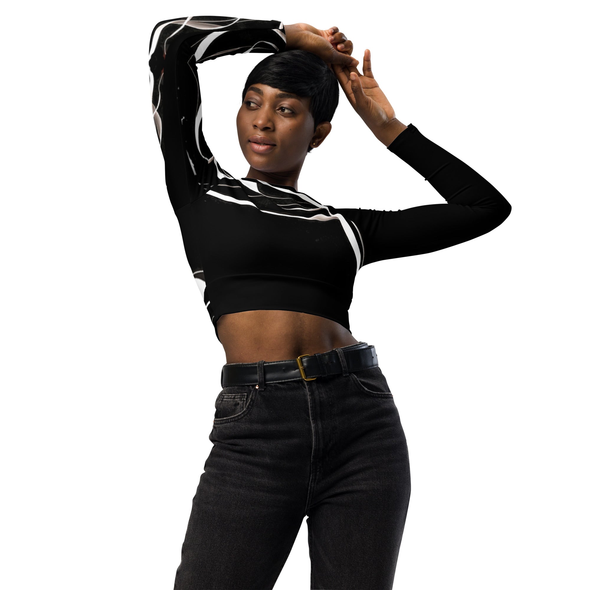 Dance crop top. Long-sleeved activewear and streetwear. Women's yoga or fitness top. La Danza by WickedYo
